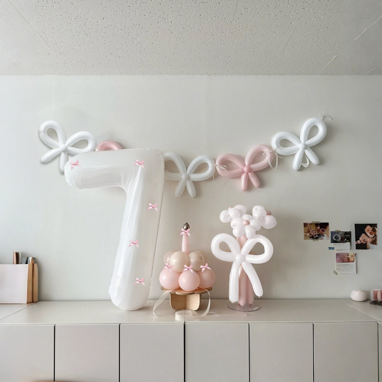 イベント・バルーン装飾|リボン付き数字バルーンセット(13個)
