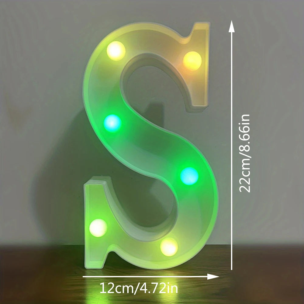 【LED装飾】LEDライト・デコレーションライト(アルファベット/数字)マルチカラー 22cm