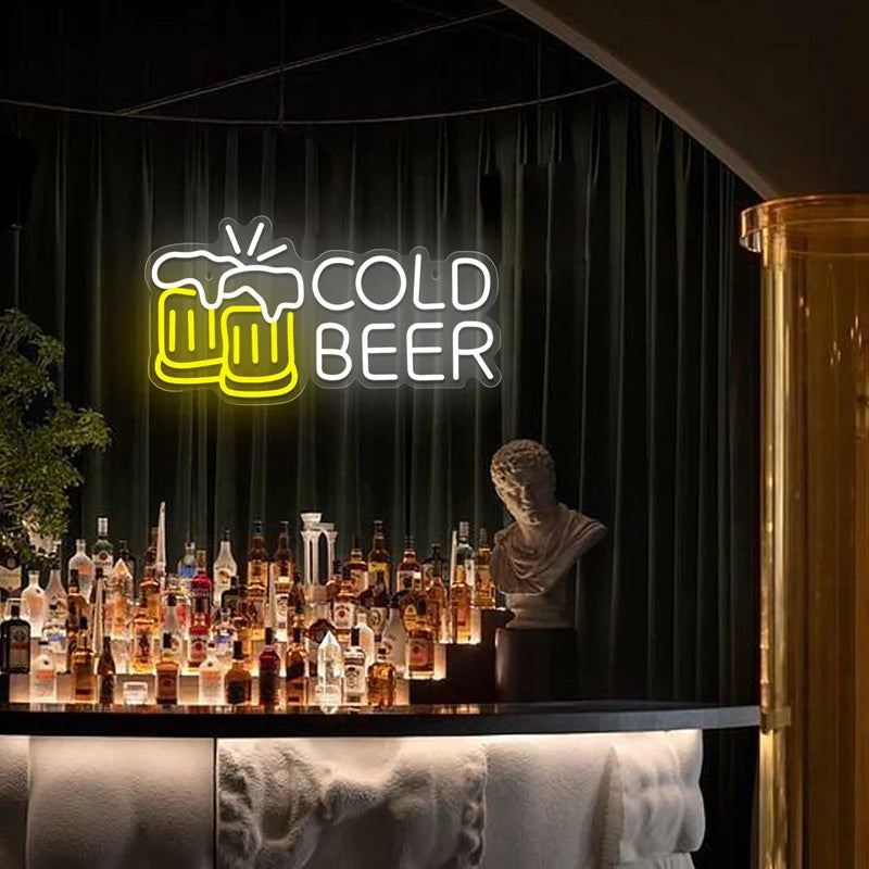 ビール LEDネオンライトサイン USB調光付き