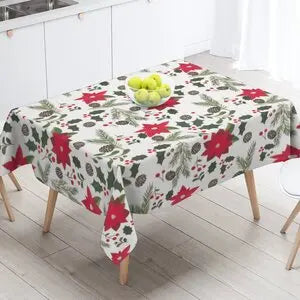 クリスマステーブルクロス|雪だるま柄 防水テーブルクロス