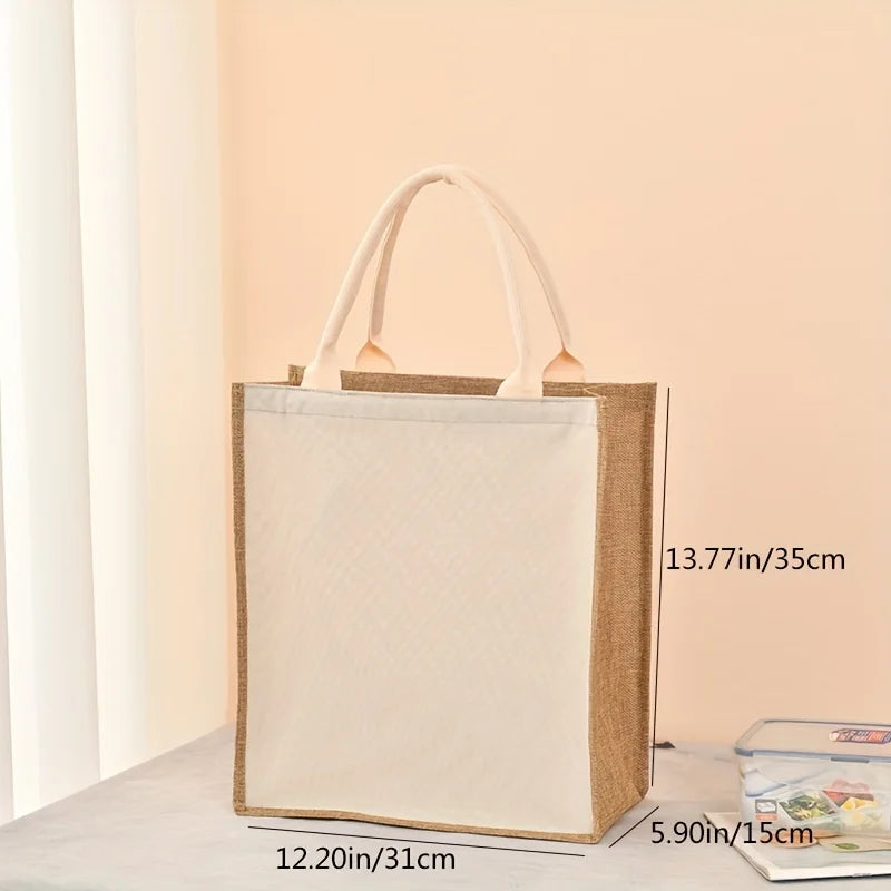 |ノベルティ用品 |リネン風マチ幅広ファスナー付きバック | 32×22c