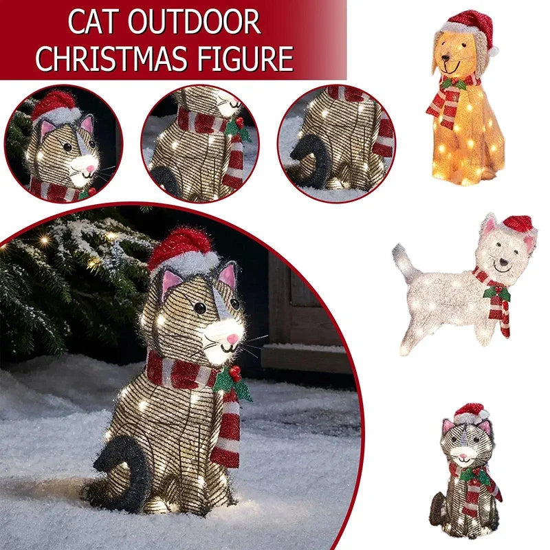 イベント・クリスマス装飾|LEDアクリルプレート型イルミネーション アニマル サンタクロース