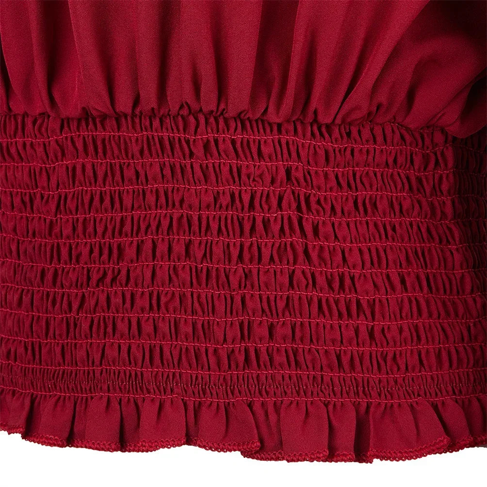 イベント・ハロウィングッズ|シャーリングオフショルダートップス (XS~XXXL)