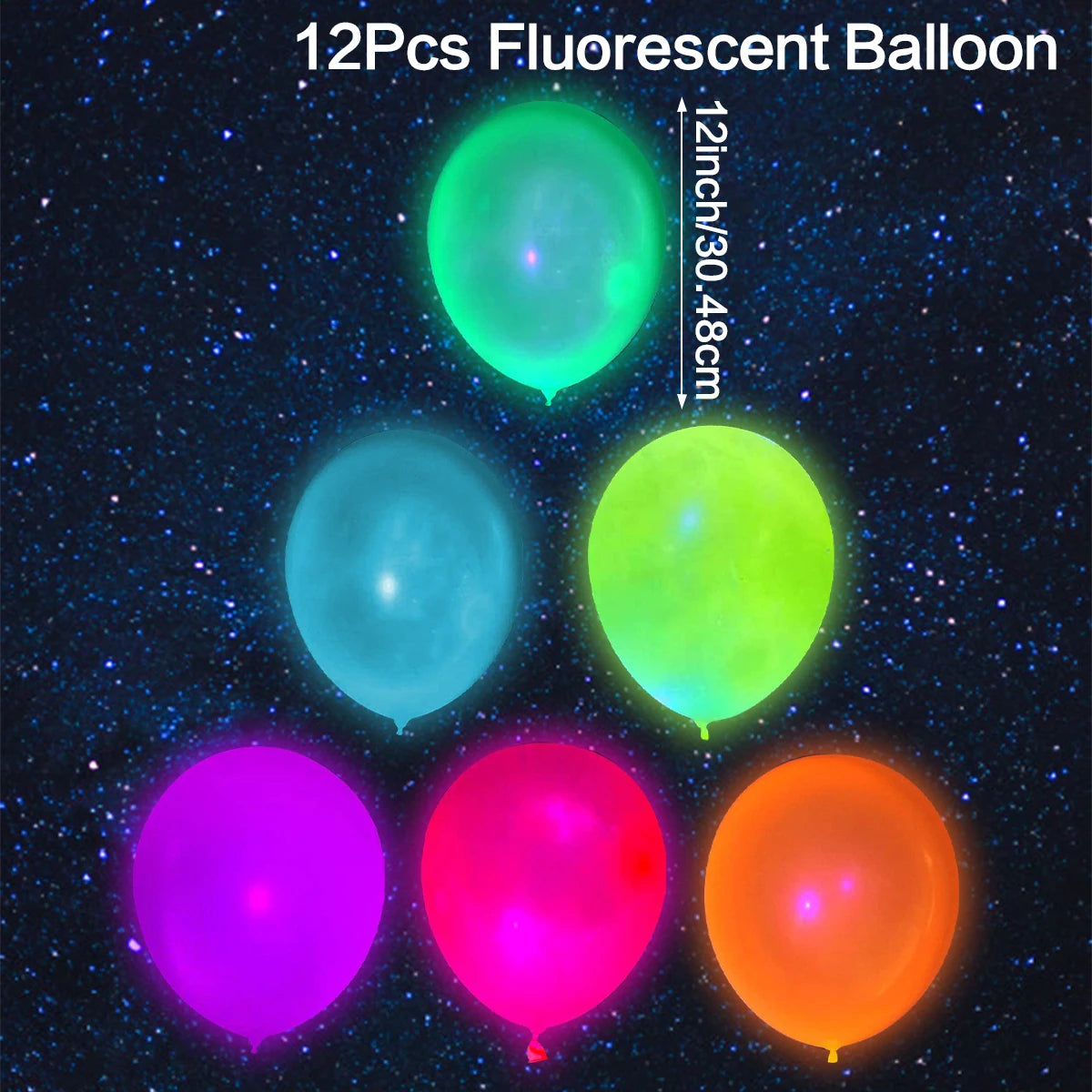 ネオングロー12インチラテックスバルーン12個セット