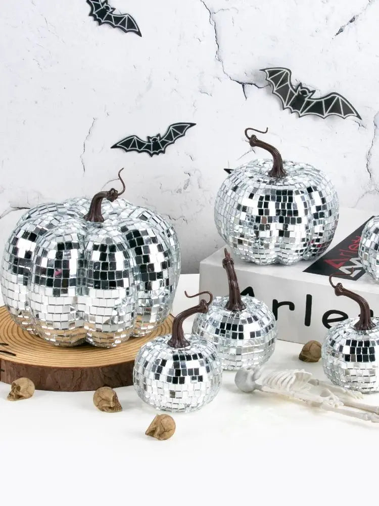 イベント・ハロウィングッズ|シルバーミラーディスコパンプキン