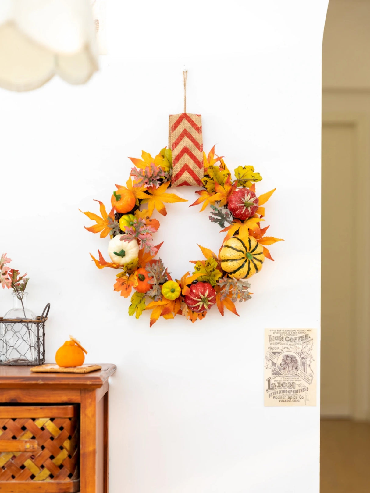 イベント・ハロウィングッズ|秋のカボチャリース - ドア用装飾