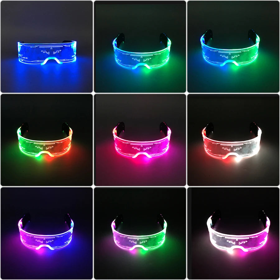 イベント・ハロウィングッズ|LED光るアクリルメガネ ネオンゴーグル