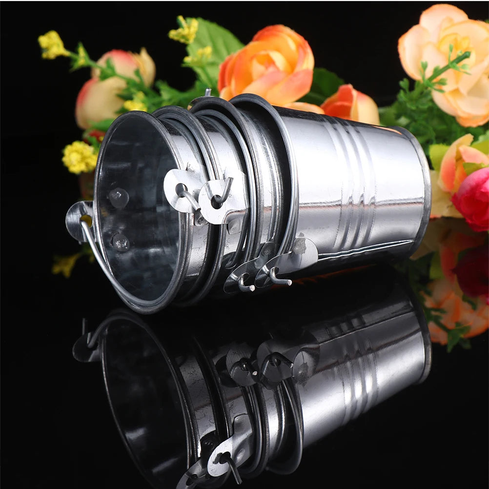 ミニバケツ・4個・金属製フラワーバケツ・ポット