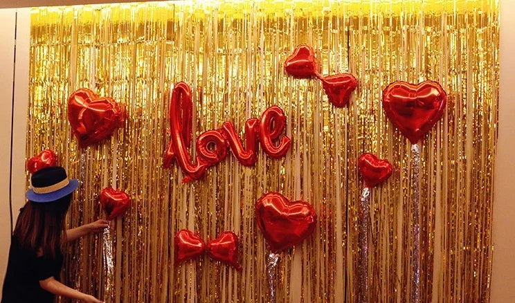 パーティー・インテリア用装飾 キラキラ!ホイル素材カーテン 誕生日用