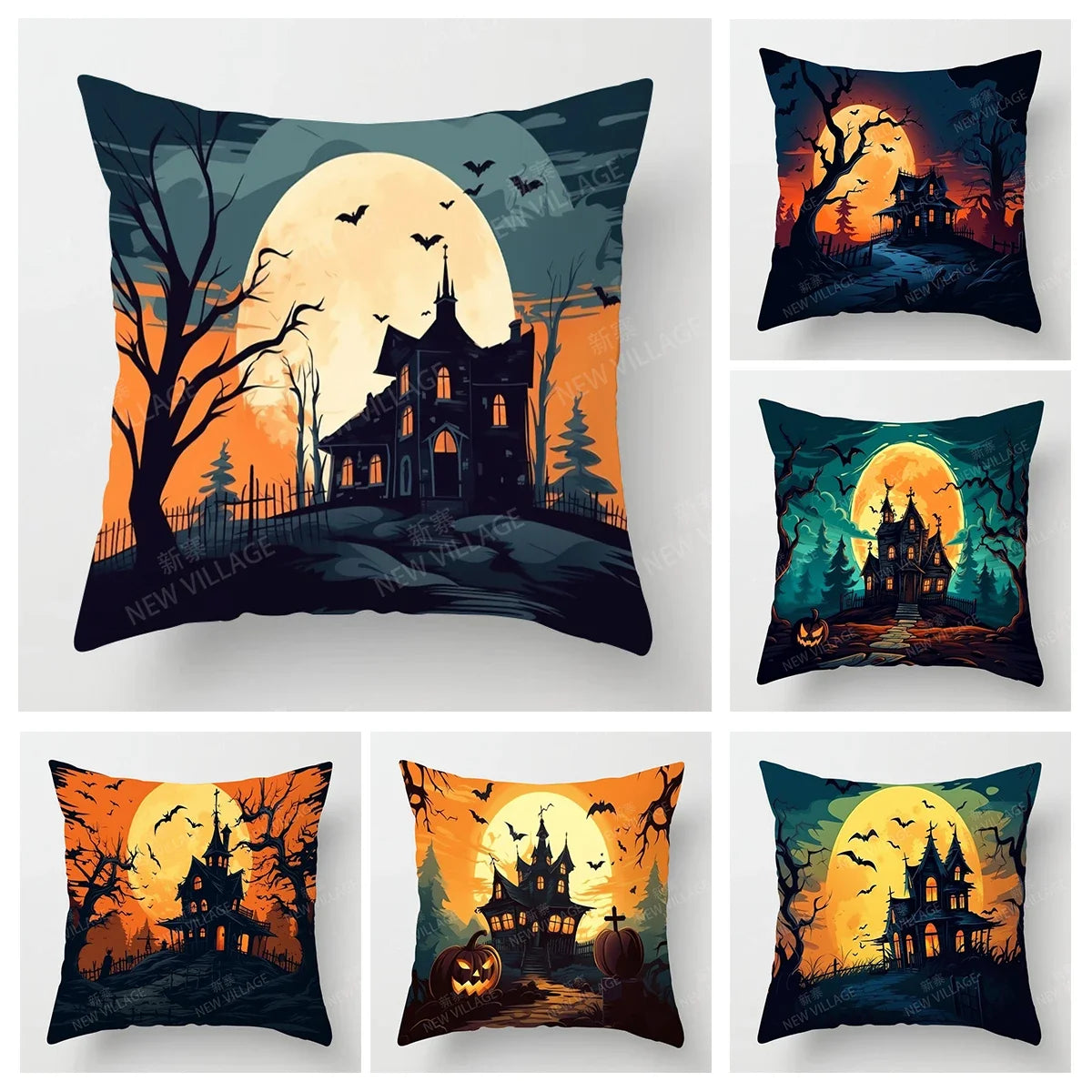 イベント・ハロウィングッズ|植物プリント装飾クッションカバー