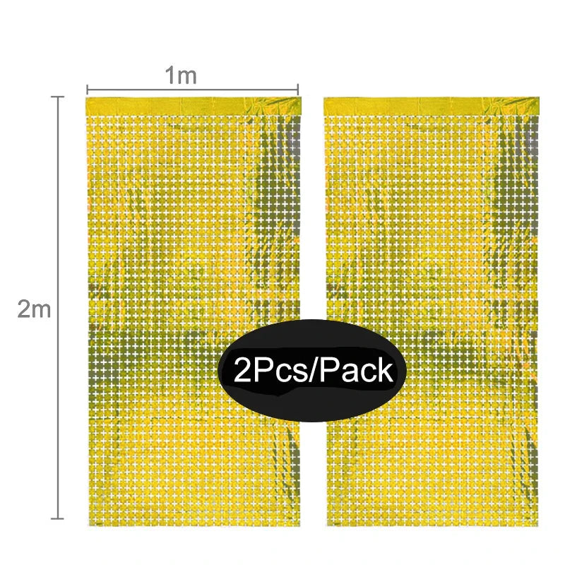 パーティー・インテリア装飾 キラキラ!カーテン 2枚入 ミラーボール風デザイン