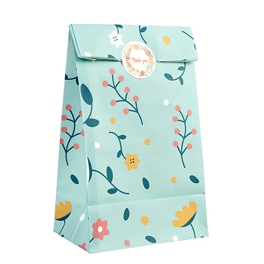 |ノベルティ用品 | シール付 ボタニカル柄紙袋 | 12x22x8c