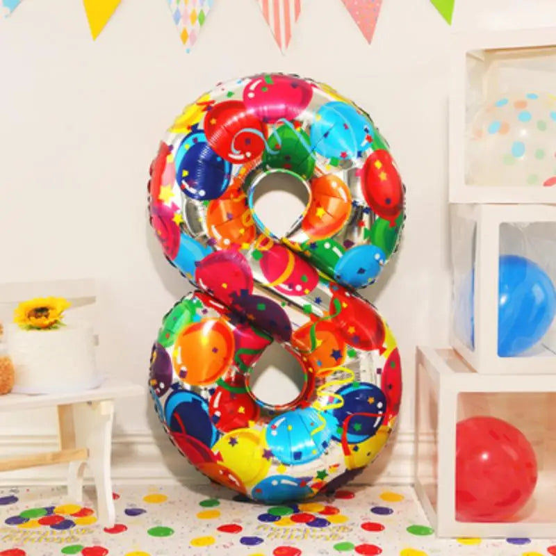 イベント・クリスマス装飾|グラデーションレインボー数字バルーン(ナンバーバルーン)