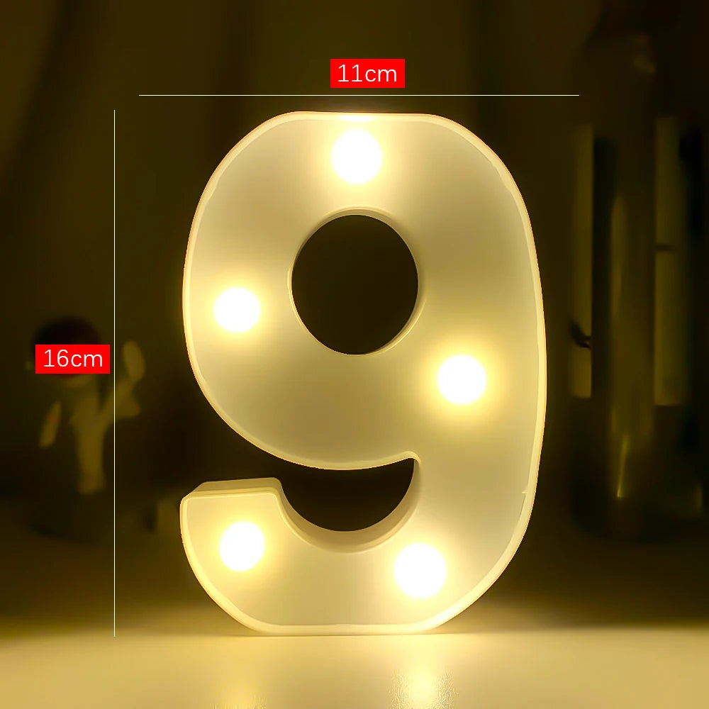 LEDナイトライト 【アルファベット・数字型】(乾電池式)