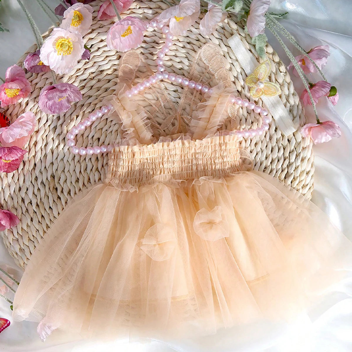 イベント・ハロウィングッズ|新生児用のイベントにぴったり!天使風ドレスセット