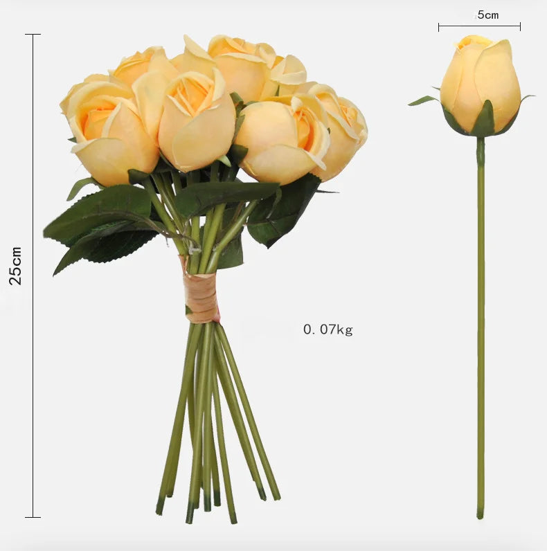 パーティー・インテリア装飾|造花シルクローズブーケ(25cm)