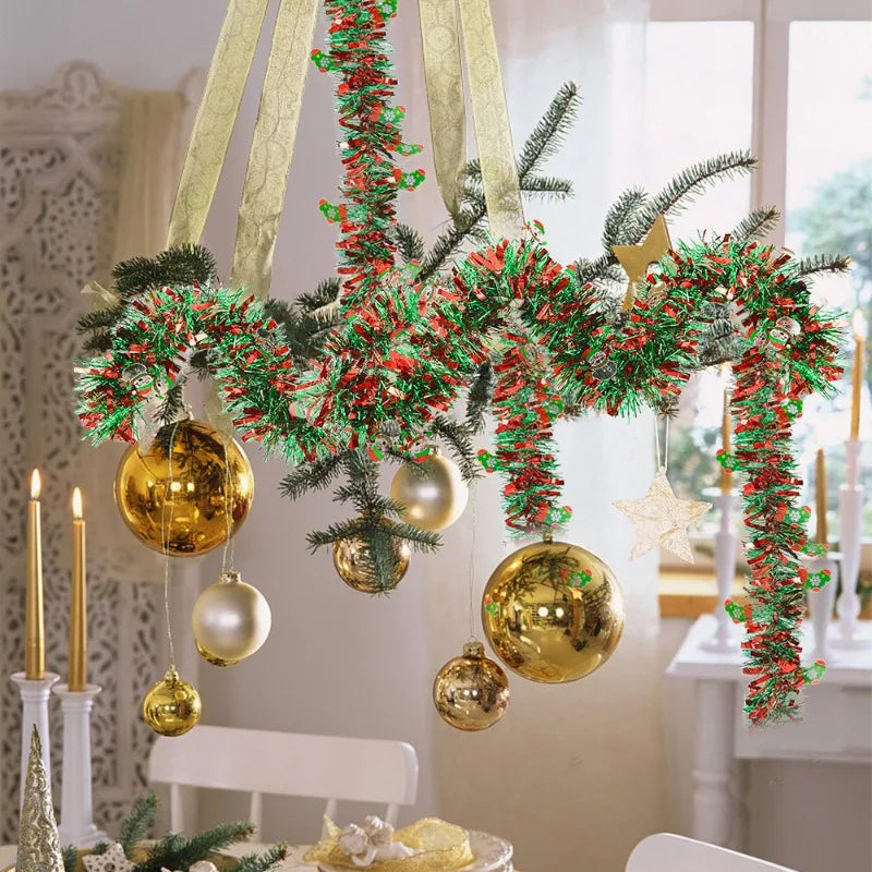 クリスマスリース|クリスマスカラーリボンガーランド 2m