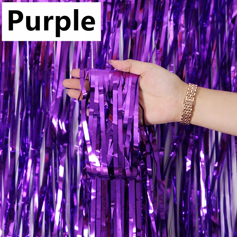 パーティー・インテリア用装飾 キラキラ!ホイル素材カーテン 光反射演出