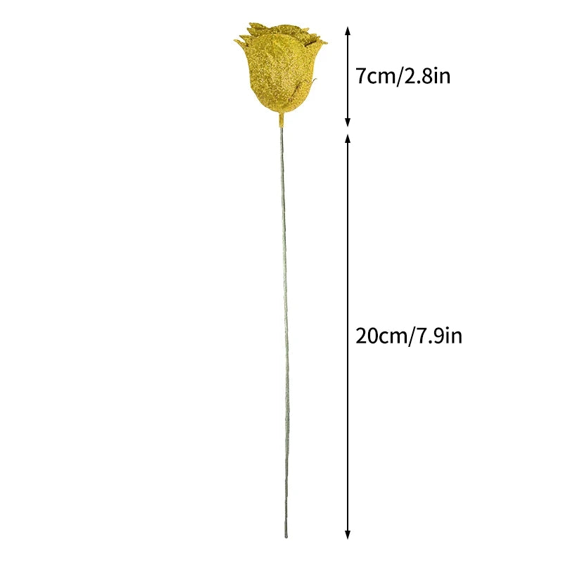 パーティー・インテリア装飾|キラキラ光るローズ・ブーケ用花材(長さ約27㎝)