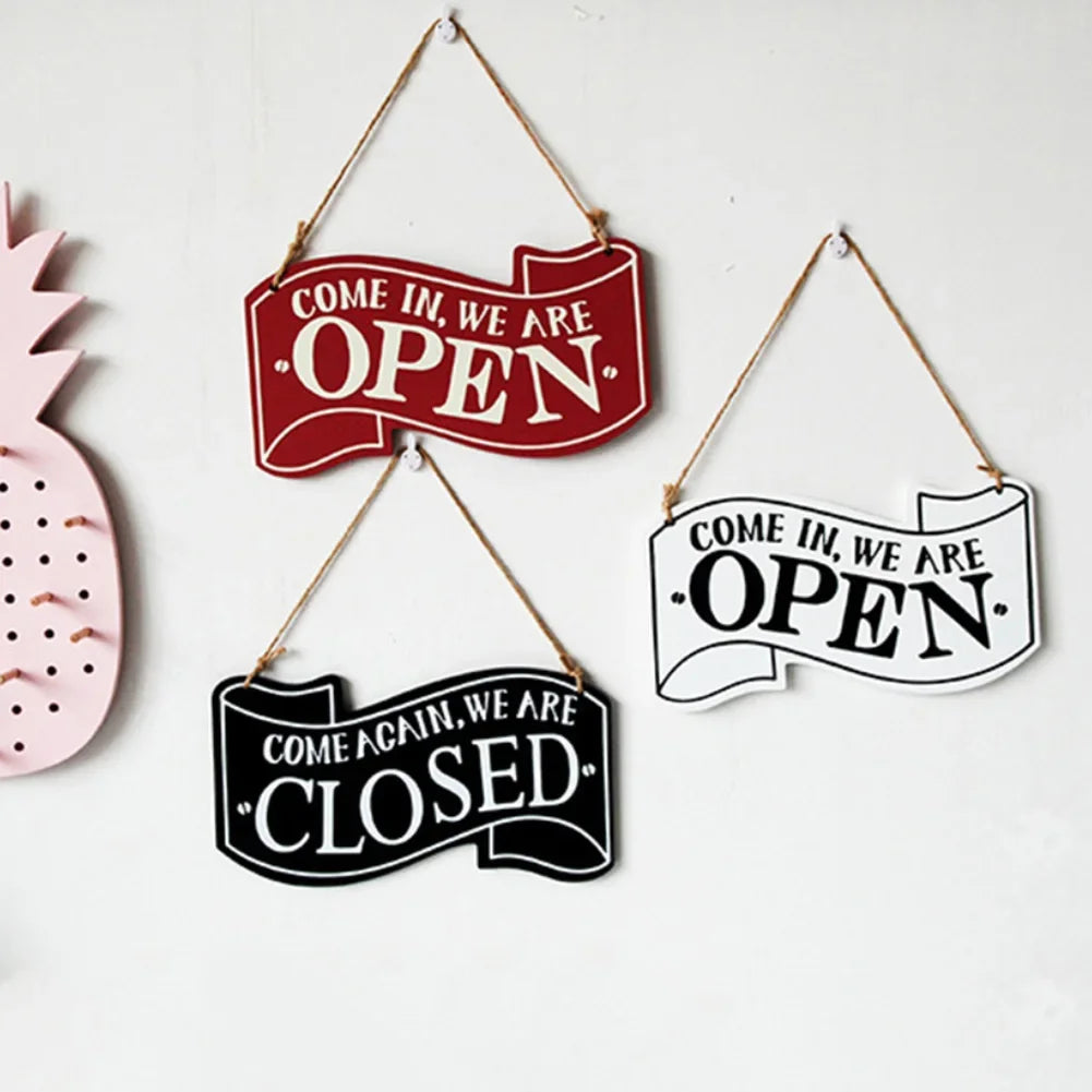 ヴィンテージ風両面オープン/クローズ吊り下げ看板