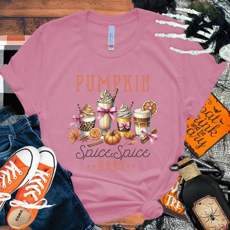 イベント・ハロウィングッズ|レディース ハロウィンスイーツ柄Tシャツ(S~3XL)