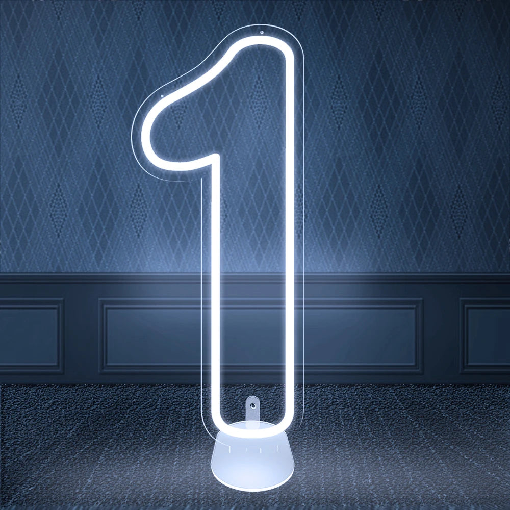 【LED装飾】LEDライト・デコレーションライト(数字)クリア 28x55cm