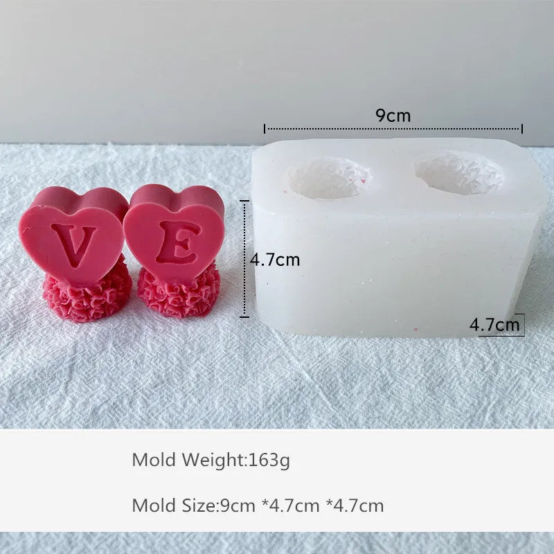 クラフト・DIY用|ハンドメイドキャンドル用 ローズハート型