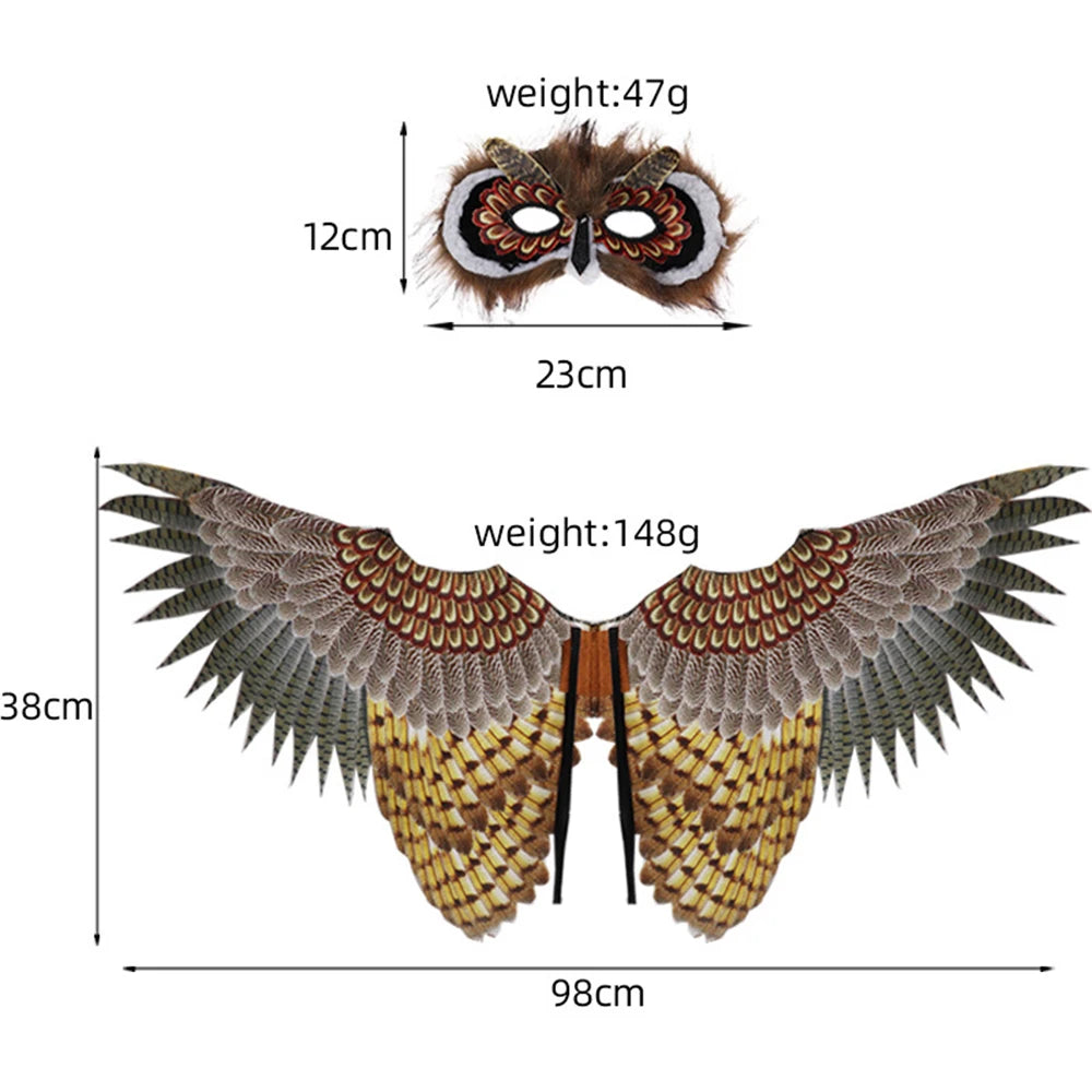 イベント・ハロウィングッズ|子供用フクロウマスク&羽セット