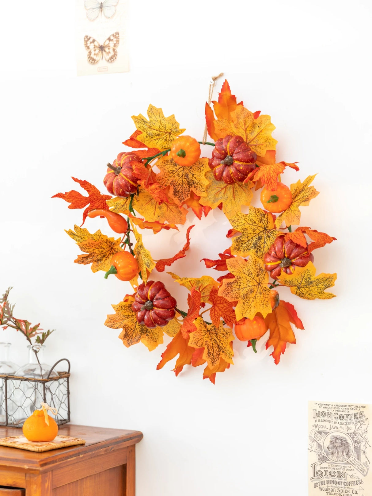 イベント・ハロウィングッズ|秋のカボチャリース - ドア用装飾