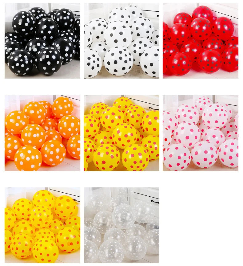 12インチ透明水玉バルーン 赤いドット型