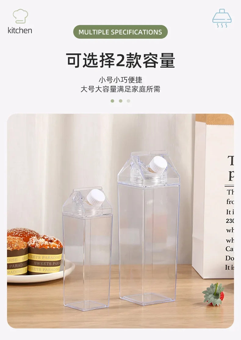 |イベント・ノベルティ用品 | 透明ミルクカートン型ウォーターボトル | 500ml/1000ml