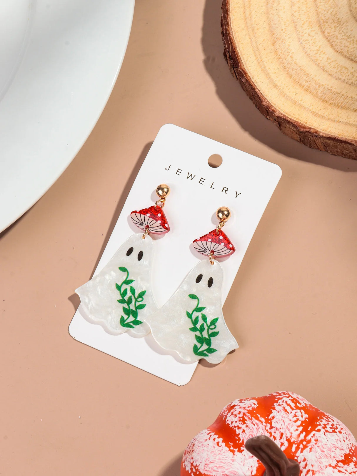 イベント・ハロウィングッズ|ハロウィン キノコゴースト ピアス