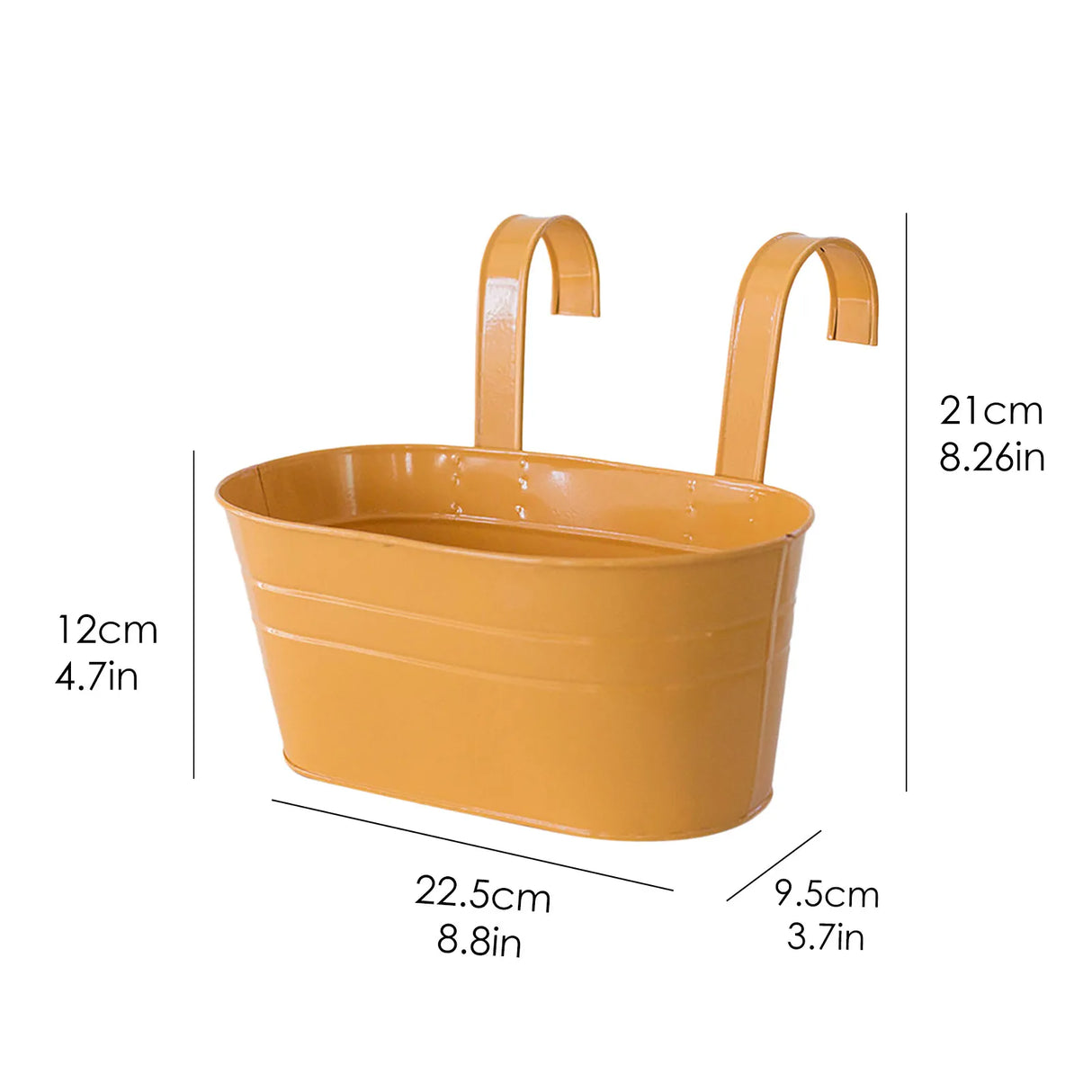 取り外し可能なダブルフック・取り外し可能なブリキハンギングプランター・ホームオーバルメタルプラントフラワーポットフェンスバルコニーガーデンハンギングプランターポット