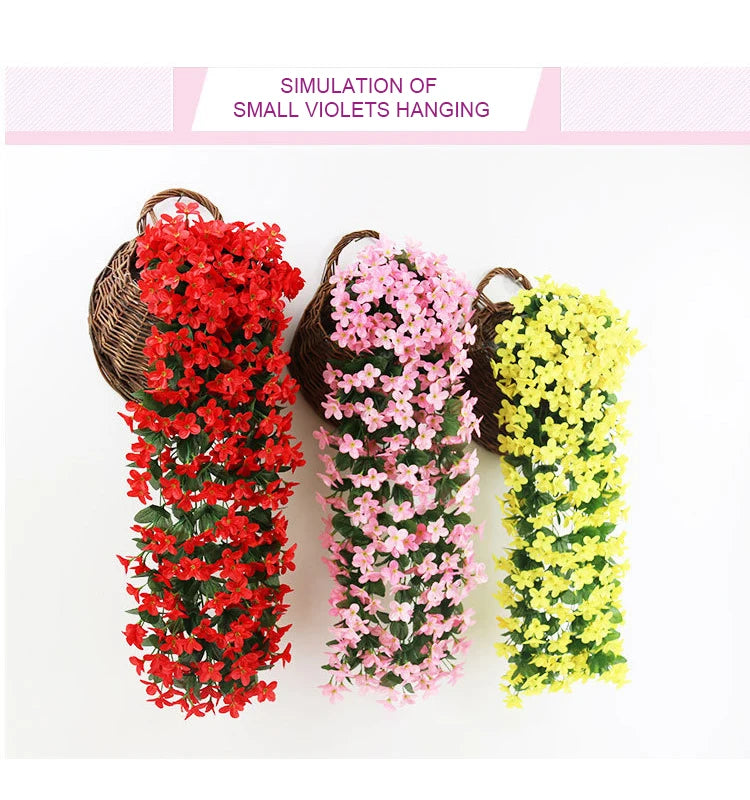 造花ハンギングローズ&アイビー壁掛け