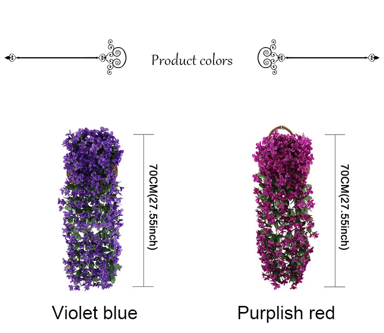 造花ハンギングローズ&アイビー壁掛け