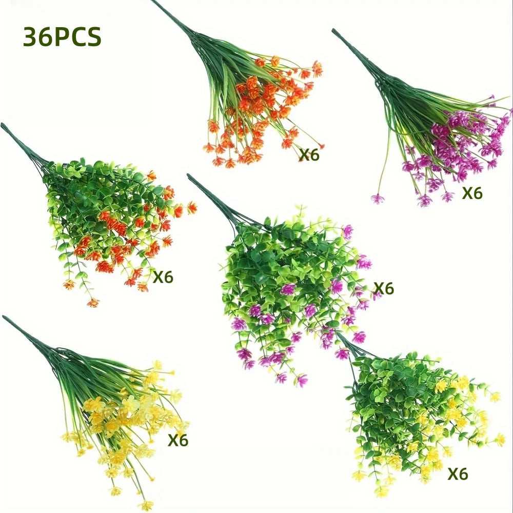 パーティー・ガーデン装飾|屋外用UV耐性カラー造花セット