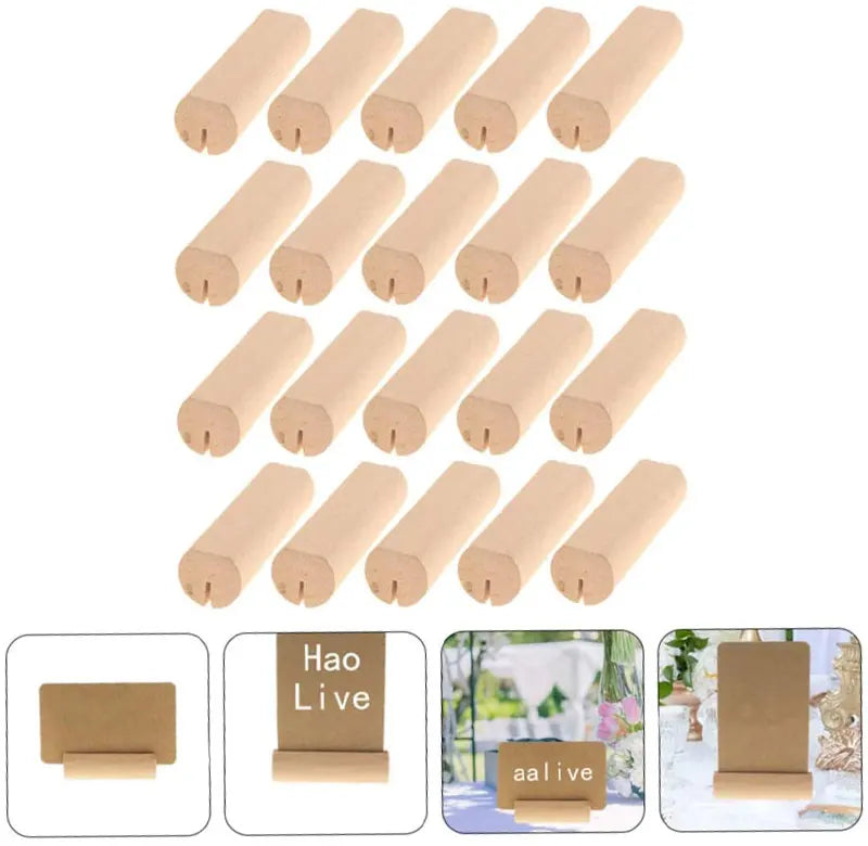 イベント・結婚式装飾|天然木製席札クリップ 写真ディスプレイ用