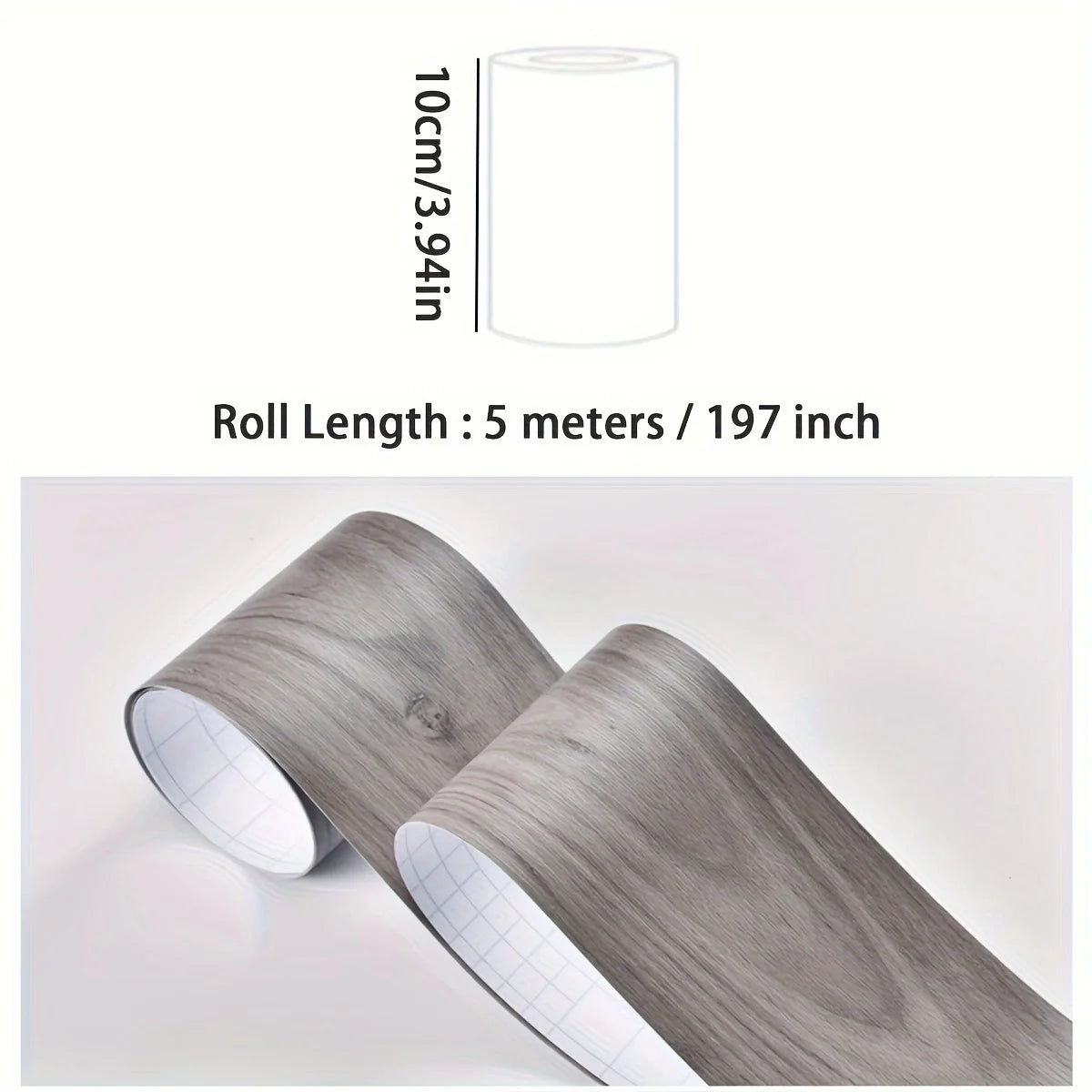 壁面装飾 幅木風 木目調粘着ボーダーシート 幅10㎝×500㎝ 高品質