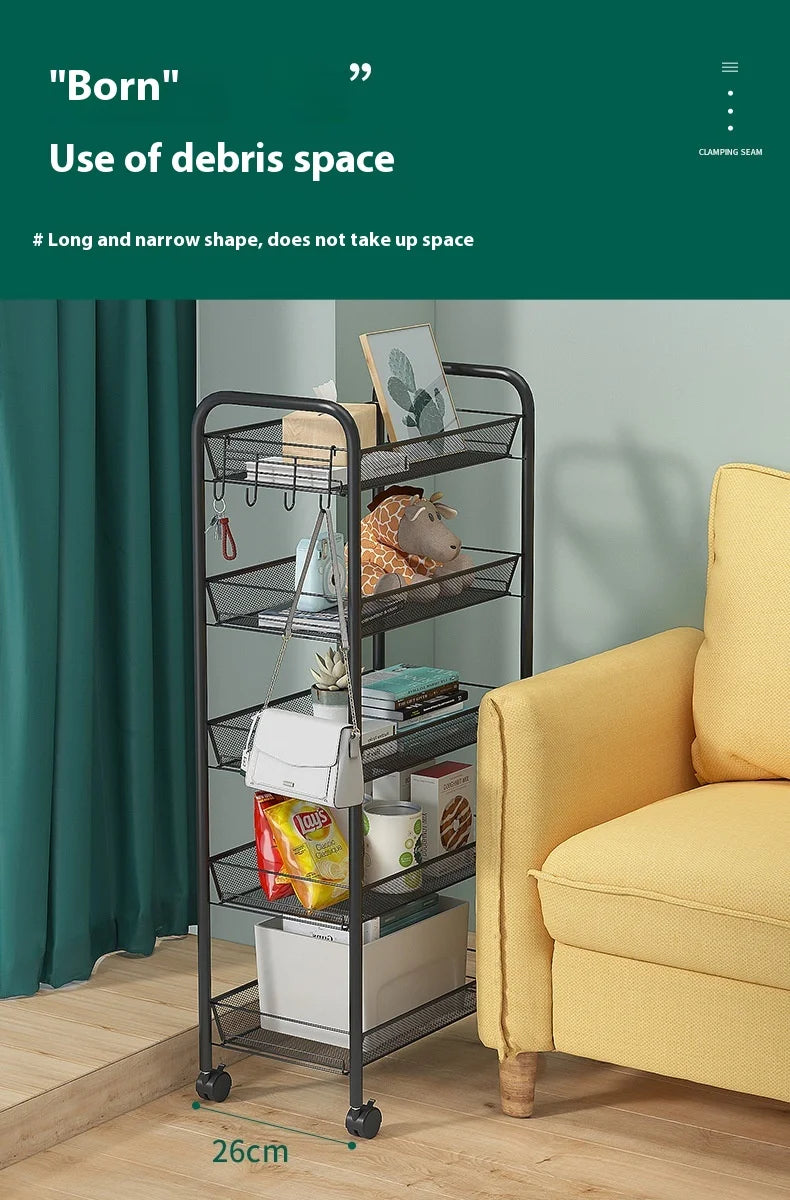 ネット什器多機能キャスター付きトロリーラック