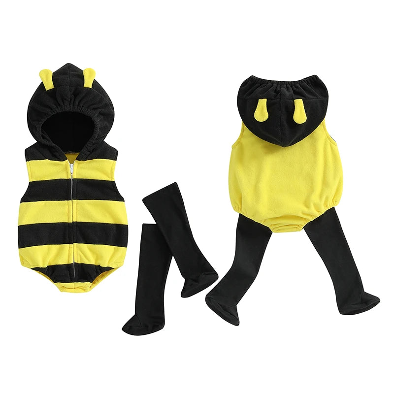 イベント・ハロウィングッズ|ベビー用ミツバチ変身ロンパースセット(0ヶ月~24ヶ月)