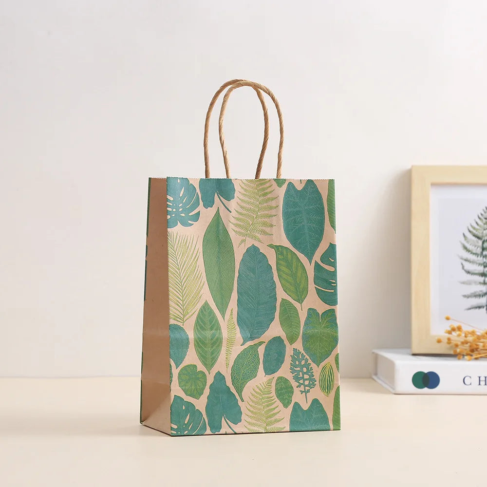 |イベント・ノベルティ用品 |トロピカルヤシ柄ギフトバッグ6個セット | 15x21x8c