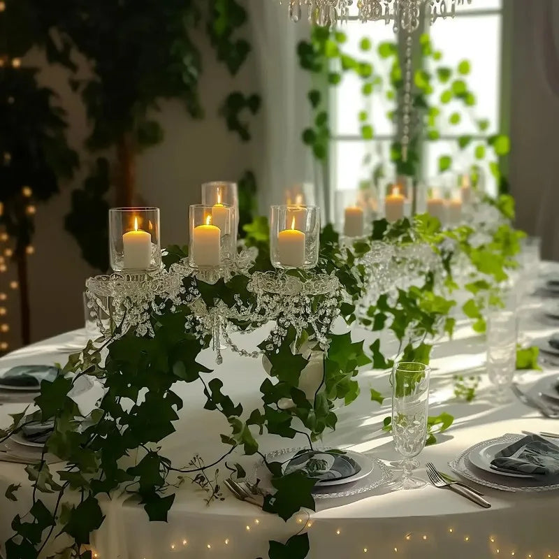 人工植物・グリーンアイビーリーフ・フェアリーライトガーランド・シルク製