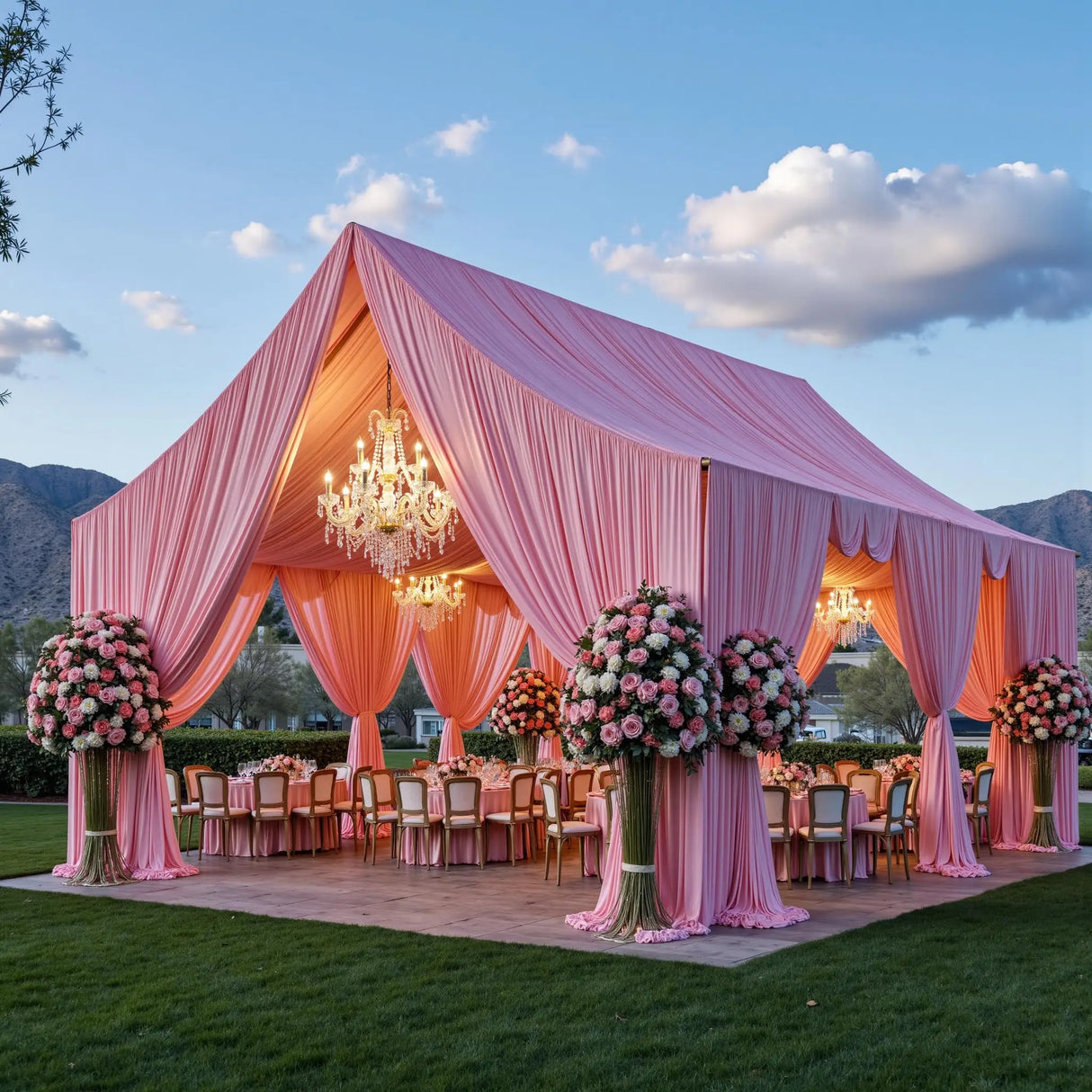 シワ防止背景幕ドレープ 5×20フィート