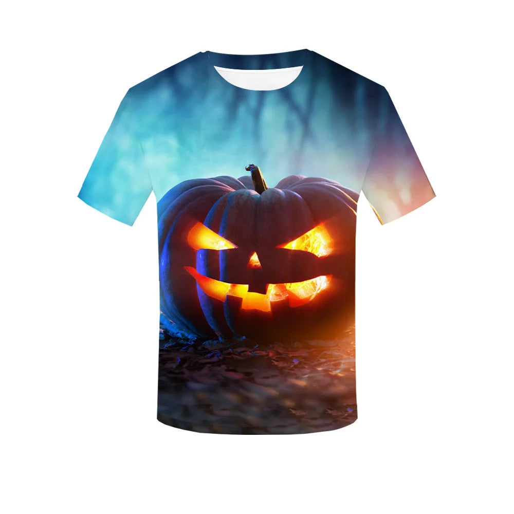 イベント・ハロウィングッズ|レディース ハロウィン総柄プリントTシャツ(XXS~3XL)