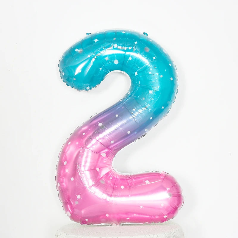 イベント・クリスマス装飾|グラデーションレインボー数字バルーン(ナンバーバルーン)