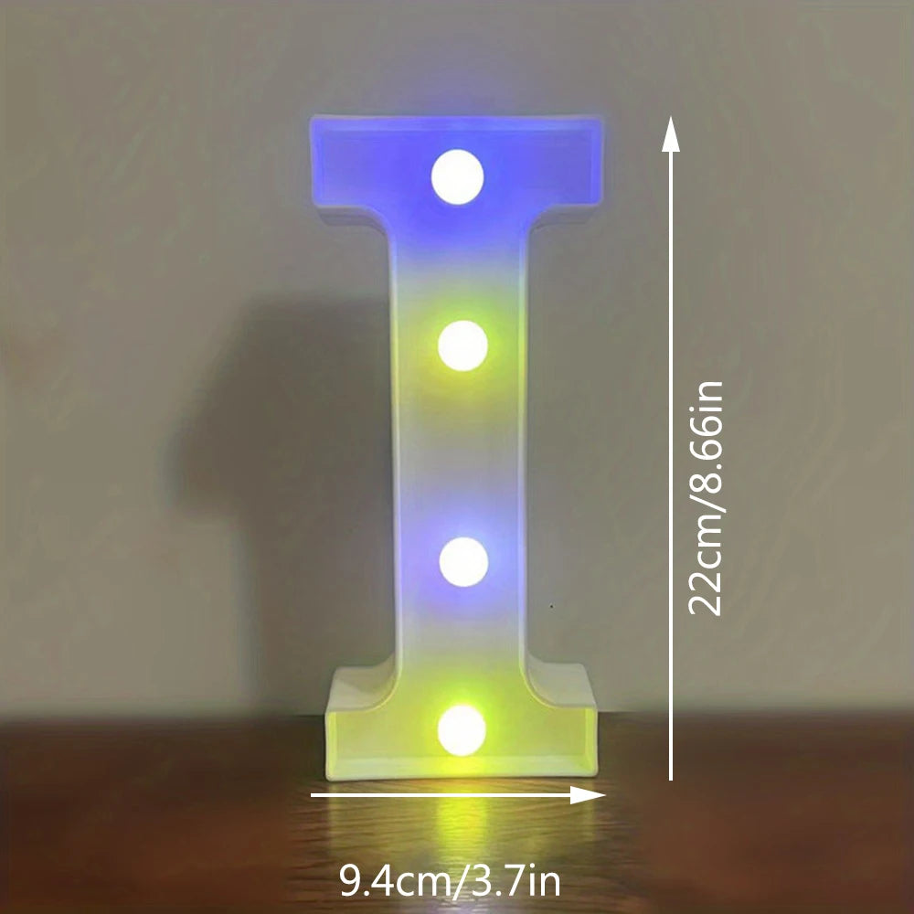 【LED装飾】LEDライト・デコレーションライト(アルファベット/数字)マルチカラー 22cm