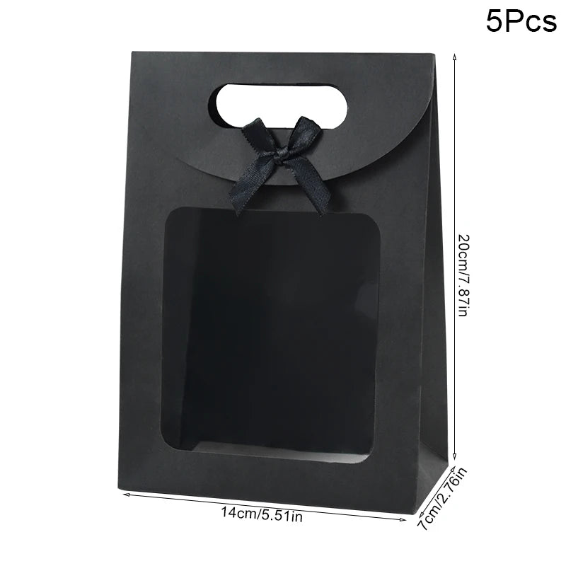 |ノベルティ用品 | 窓付きクラフト紙ギフトバッグ 5個セット