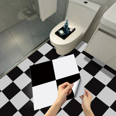 DIYフロアシート モノトーンモダン柄タイル風 ステッカー 4枚入 パターン