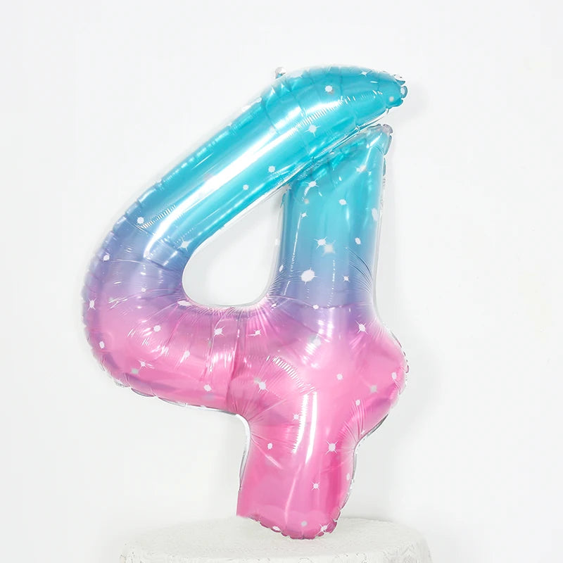 イベント・クリスマス装飾|グラデーションレインボー数字バルーン(ナンバーバルーン)