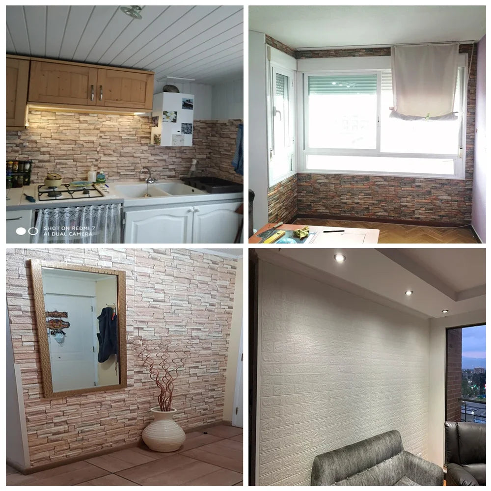 DIY用 レンガ風ステッカー 35x38cm 10pcs コンパクトサイズ防水仕様